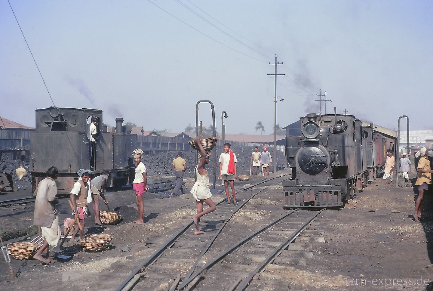 Scene at Howrah shed of the Howrah-Amta Railway, 13 February 1968.