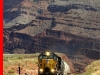 Der „Potash Local“ mit der SD 40-2 verlässt gerade den Bootlegger Canyon bei Moab am Übergang zur \"Painted Desert\". Er fährt nur Freitags und ist die einzige Leistung auf dieser höchst sehenswerten Strecke ab Crescent Junction. Direkt daneben liegt der Arches Nationalpark, in dem man getrost den Rest des Tages verbringen kann … (Christoph Grimm, bei Moab, 28.07.2008)