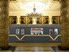 St. Petersburg: Die Metrostation Awtowo der roten Linie war 1955 Endstation. Bemerkenswert sind die Säulen, die mit aus Glas gegossenen Kacheln verkleidet wurden.