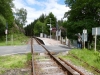 der einsamste Bahnhof von Schottland? der Haltepunkt Achnashellach liegt mittten im Wald an einer Schotterpiste - nur der Übergang ist hier geteert!