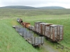 abgestellte Wagen der "Leadhills & Wanlockhead RW". die alte Trasse ist im Gelände noch zu erkennen