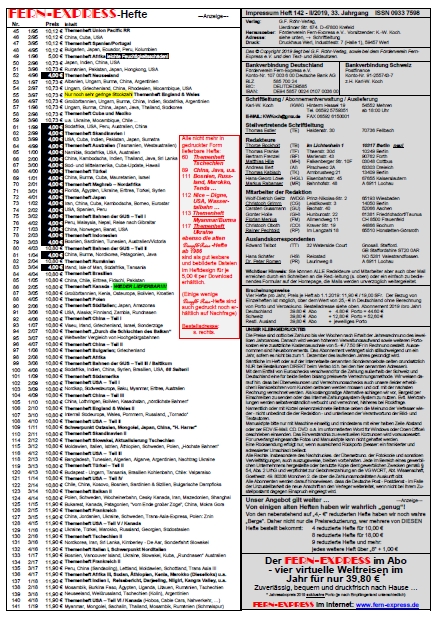 Fern-Express, Heft 2 2019, Impressum