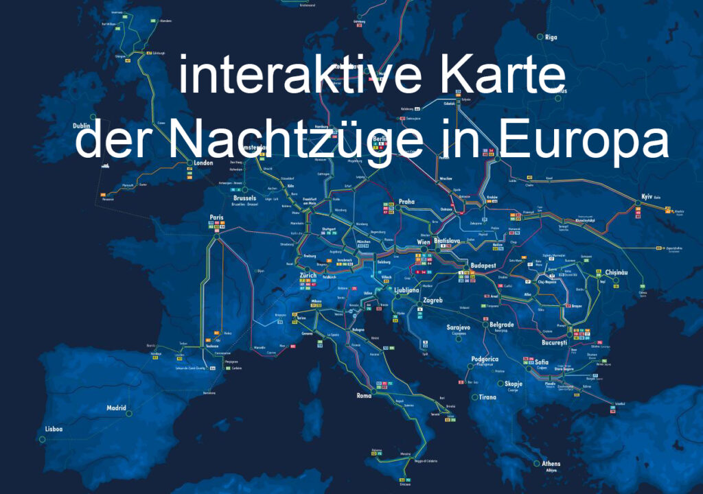 interaktive Karte der Nachtzüge in Europa